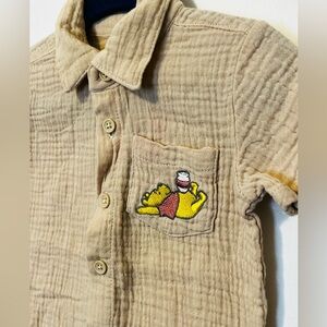 DISNEY BABY Winnie The Pooh Cotton Muslin Romper One Piece Button Front Unisex